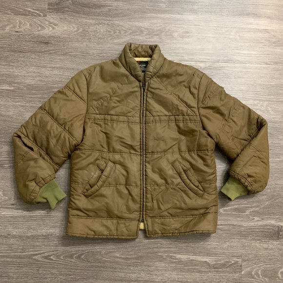 Vtg Sears Outerwear Brown Puffer Jacket Sz. M - Picture 1 of 11
